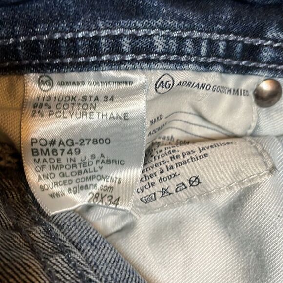 AG Adriano Goldschmied slim straight dark jean | size 28x34 - Picture 8 of 9